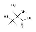 (2-RS)-2-amino-3-mercapto-2,3-dimethylbutanoic acid hydrochloride结构式