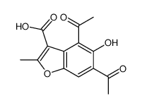 4,6-diacetyl-5-hydroxy-2-methyl-1-benzofuran-3-carboxylic acid结构式