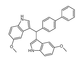 5-methoxy-3-[(5-methoxy-1H-indol-3-yl)-(4-phenylphenyl)methyl]-1H-indole Structure