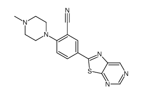 2-(4-methylpiperazin-1-yl)-5-([1,3]thiazolo[5,4-d]pyrimidin-2-yl)benzonitrile Structure