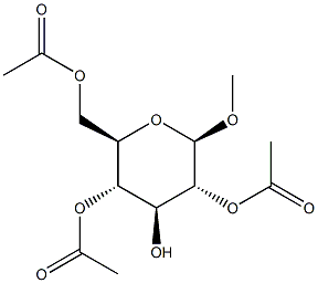 Methyl beta-D-glucopyranoside 2,4,6-triacetate Structure