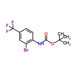 2-Methyl-2-propanyl [2-bromo-4-(trifluoromethyl)phenyl]carbamate结构式