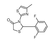 2-(2,6-difluorophenyl)-3-(4-methyl-1,3-thiazol-2-yl)-1,3-thiazolidin-4-one结构式