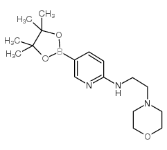 2-(2-吗啉乙氨基)吡啶-5-硼酸频那醇酯结构式