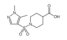 4-Piperidinecarboxylic acid, 1-[(1,5-dimethyl-1H-pyrazol-4-yl)sulfonyl] Structure