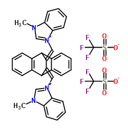 11,12-双[N-甲基-1H-苯并咪唑-3-亚甲基]-9,10-二氢-9,10-乙基蒽双(三氟甲磺酸盐)结构式