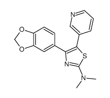 4-(1,3-benzodioxol-5-yl)-N,N-dimethyl-5-pyridin-3-yl-1,3-thiazol-2-amine Structure