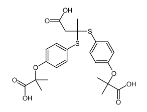 3,3-bis[[4-(2-carboxypropan-2-yloxy)phenyl]sulfanyl]butanoic acid Structure