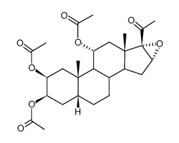 2β,3β,11α-Trihydroxy-16α,17α-epoxy-5β-pregnan-20-on-11-triacetat结构式