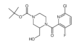 tert-butyl 4-[(6-chloro-3-fluoropyridin-2-yl)carbonyl]-3-(hydroxymethyl)piperazine-1-carboxylate Structure