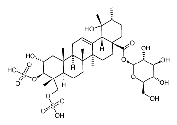 3,23-disulfate ester of 2α,3β,19α,23-tetrahydroxyurs-12-en-28-oic acid 28-O-β-D-glucopyranoside Structure