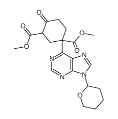 4-Oxo-1-[9-(tetrahydro-pyran-2-yl)-9H-purin-6-yl]-cyclohexane-1,3-dicarboxylic acid dimethyl ester Structure