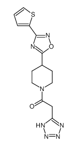 2-(1H-tetrazol-5-yl)-1-[4-(3-thiophen-2-yl[1,2,4]oxadiazol-5-yl)piperid-1-yl]ethanone Structure