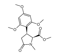 (+)-cis-methyl 1-methyl-5-oxo-3-(2,4,6-trimethoxyphenyl)pyrrolidine-2-carboxylate结构式