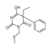 5-ethyl-1-(methylsulfanylmethyl)-5-phenyl-1,3-diazinane-2,4,6-trione结构式