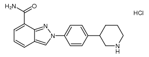 3-{4-[7-(aminocarbonyl)-2H-indazol-2-yl]phenyl}piperidinium chloride结构式