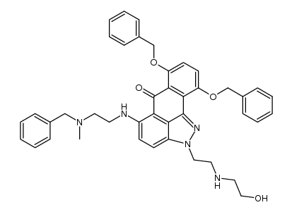 2-[2-[(2-hydroxyethyl)amino]ethyl]-5-[[2-[methyl(phenylmethyl)amino]ethyl]amino]-7,10-bis(phenylmethoxy)anthra[1,9-cd]pyrazol-6(2H)-one结构式