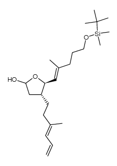 rel-(2ξ,4R,5R)-4-[(E)-3-methyl-3,5-hexadienyl]-5-[(E)-2-methyl-5-tert-butyldimethylsilyloxy-1-pentenyl]-1-oxacyclopentan-2-ol Structure