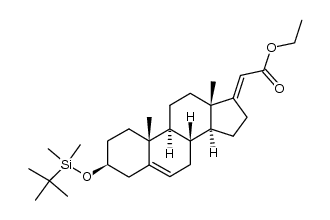 (E)-ethyl 3β-(tert-buthyldimethylsiloxy)pregna-5,17-(20)-dien-21-oate Structure