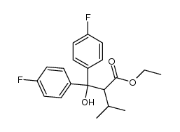 ethyl 3,3-bis(4-fluorophenyl)-3-hydroxy-2-(1-methylethyl)-propionate Structure