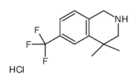 4,4-dimethyl-6-(trifluoromethyl)-1,2,3,4-tetrahydroisoquinoline hydrochloride结构式