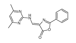 2-phenyl-4-(4,6-dimethyl-2-pyrimidinylamino)methylene-5(4H)-oxazolone结构式