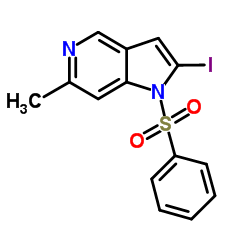 2-Iodo-6-methyl-1-(phenylsulfonyl)-1H-pyrrolo[3,2-c]pyridine Structure