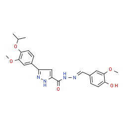 (E)-N-(4-hydroxy-3-methoxybenzylidene)-3-(4-isopropoxy-3-methoxyphenyl)-1H-pyrazole-5-carbohydrazide结构式