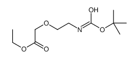 ethyl 2-[2-[(2-methylpropan-2-yl)oxycarbonylamino]ethoxy]acetate结构式