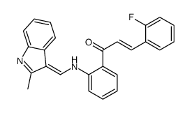 (E)-3-(2-fluorophenyl)-1-[2-[[(Z)-(2-methylindol-3-ylidene)methyl]amino]phenyl]prop-2-en-1-one结构式