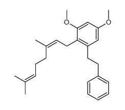 2-((E)-3,7-Dimethyl-octa-2,6-dienyl)-1,5-dimethoxy-3-phenethyl-benzene Structure