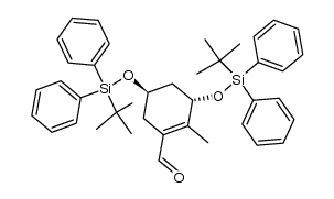 (3S,5R)-3,5-bis[((tert-butyldiphenyl)silyl)oxy]-1-formyl-2-methylcyclohex-1-ene结构式