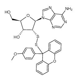 2'deoxy-2'-[9-(4-methoxyphenyl)xanthen-9-yldithio]adenosine结构式