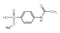 N-[p-(dihydroxystibino)phenyl]acetamide Sb-oxide, monosodium salt Structure