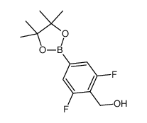 2,6-difluoro-4-(4,4,5,5-tetramethyl-1,3,2-dioxaborolan-2-yl)-benzenemethanol结构式