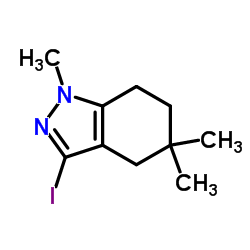 3-Iodo-1,5,5-trimethyl-4,5,6,7-tetrahydro-1H-indazole结构式