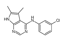 4-(M-氯苯胺)-5,6-二甲基-7h-吡咯并[2,3-d]嘧啶结构式