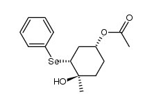 (1R,3R,4R)-4-hydroxy-4-methyl-3-(phenylselanyl)cyclohexyl acetate结构式