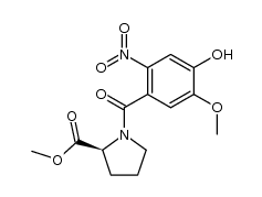 methyl-(2S)-N-[4-hydroxy-5-methoxy-2-nitrobenzoyl]pyrrolidine-2-carboxylate结构式