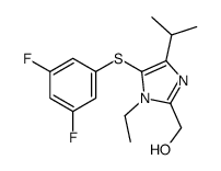 [5-(3,5-difluorophenyl)sulfanyl-1-ethyl-4-propan-2-ylimidazol-2-yl]methanol结构式