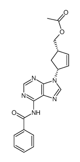 ((1S,4R)-4-(6-benzamido-9H-purin-9-yl)cyclopent-2-en-1-yl)methyl acetate Structure