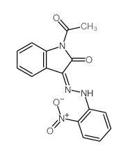 (3Z)-1-acetyl-3-[(2-nitrophenyl)hydrazinylidene]indol-2-one Structure