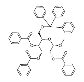 Methyl-6-O-trityl-2,3,4-tri-O-benzoyl-α-D-glucopyranoside structure