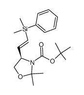 tert-butyl (4R)-4-((1E)-3-methyl-3-phenyl-3-silabut-1-enyl)-2,2-dimethyl-1,3-oxazolidine-3-carboxylate结构式