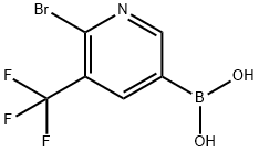 6-Bromo-5-trifluoromethylpyridine-3-boronic acid结构式