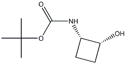 tert-butyl N-[(1S,2R)-2-hydroxycyclobutyl]carbamate结构式