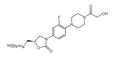 (R)-5-(azidomethyl)-3-(3-fluoro-4-(4-(2-hydroxyacetyl)piperazin-1-yl)phenyl)oxazolidin-2-one Structure