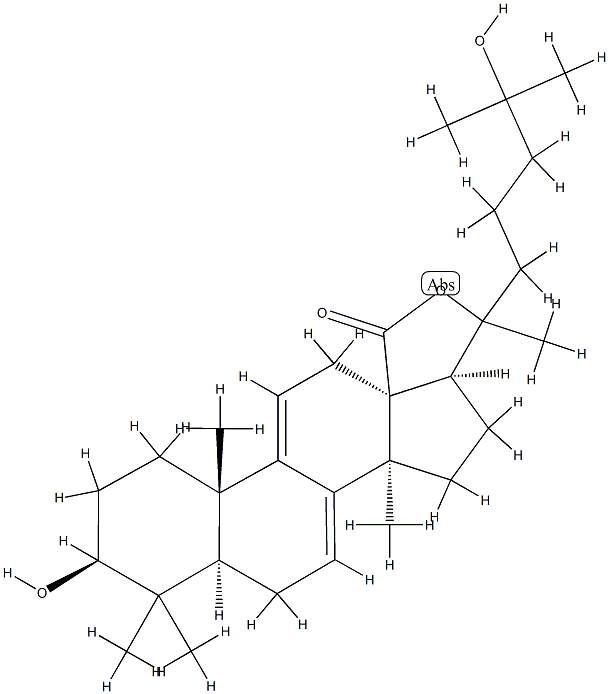 [20ξ,(-)]-3β,20,25-Trihydroxy-5α-lanosta-7,9(11)-diene-18-oic acid γ-lactone结构式