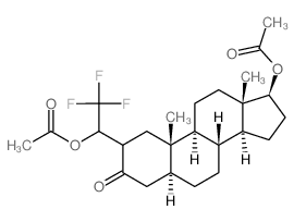 5a-Androstan-3-one, 17b-hydroxy-2-(2,2,2-trifluoro-1-hydroxyethyl)-, diacetate(7CI,8CI) Structure
