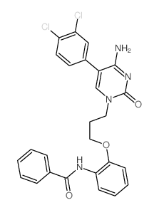 Benzamide,N-[2-[3-[4-amino-5-(3,4-dichlorophenyl)-2-oxo-1(2H)-pyrimidinyl]propoxy]phenyl]- Structure